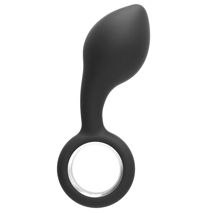 YOSPOSS Male Sex Toys Silicone Tapered Butt Plug with Safe Pull Ring Curved Shaft Anal Play
