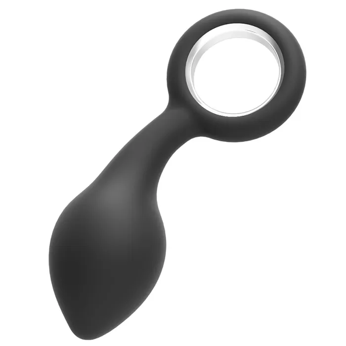 YOSPOSS Male Sex Toys Silicone Tapered Butt Plug with Safe Pull Ring Curved Shaft Anal Play