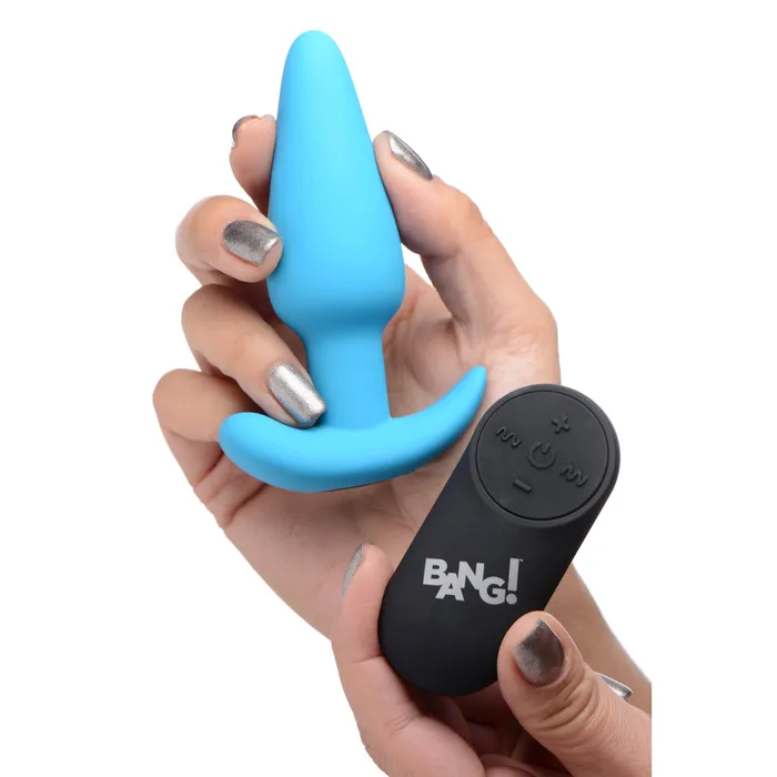 BANG Anal 21X Remote Control Vibrating Silicone Butt Plug Blue