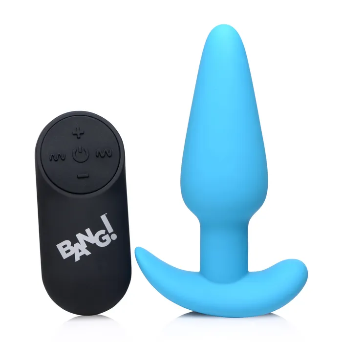 BANG Anal 21X Remote Control Vibrating Silicone Butt Plug Blue