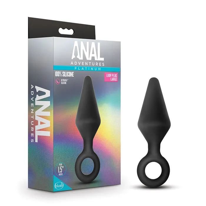 Blush Anal Blush Anal Adventures Platinum Silicone Loop Plug Large Black