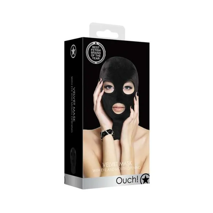 Couples Ouch Velvet Velcro Mask With Eye And Mouth Opening Shots America LLC Couples Ouch Velvet Velcro Mask With Eye And Mouth Opening Shots America LLC
