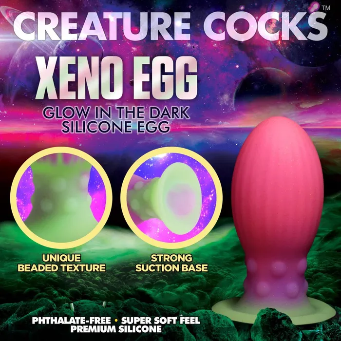 Creature Cocks Xeno Egg Glow in the Dark Silicone Egg Female Sex Toys