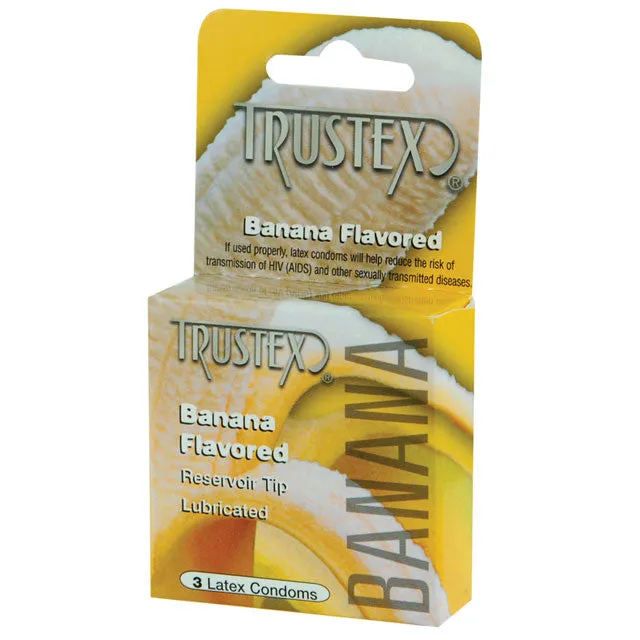 Enhancers Trustex Flavored Condoms Banana 3 Pack Global Protection Corp