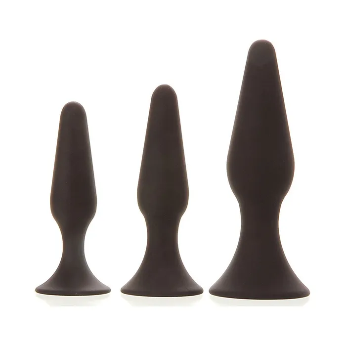 Evolved Anal Booty Boot Camp Training Kit 3 Butt Plugs Black