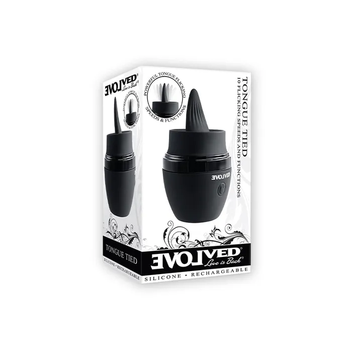 Evolved Vibrators Evolved Tongue Tied Rechargeable Flicking Silicone Tongue Vibrator Black Evolved Vibrators Evolved Tongue Tied Rechargeable Flicking Silicone Tongue Vibrator Black