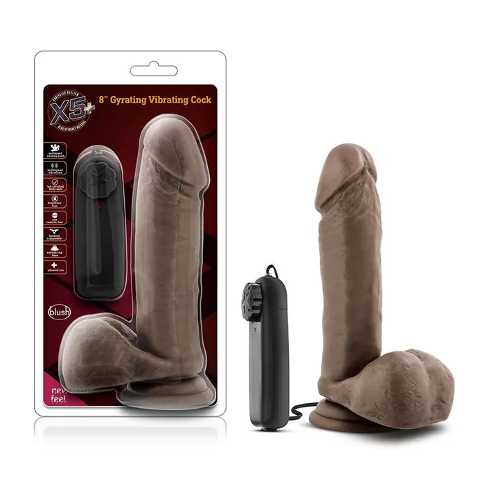 Female Sex Toys Blush Blush X5 Plus RemoteControlled Realistic 8 in Gyrating Vibrating Dildo with Balls Suction Cup Brown Female Sex Toys Blush Blush X5 Plus RemoteControlled Realistic 8 in Gyrating Vibrating Dildo with Balls Suction Cup Brown