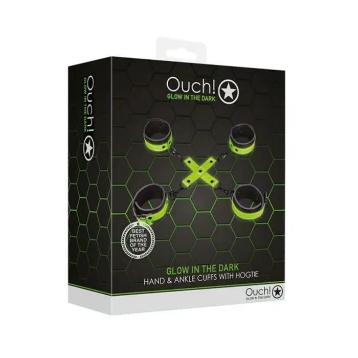 Female Sex Toys Shots America LLC Ouch Glow Hand Ankle Cuffs With Hogtie Glow In The Dark Green Female Sex Toys Shots America LLC Ouch Glow Hand Ankle Cuffs With Hogtie Glow In The Dark Green