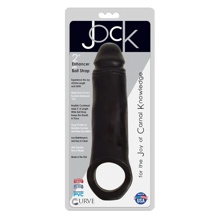 Jock Anal Jock 2 Inch Penis Enhancer with Ball Strap Black
