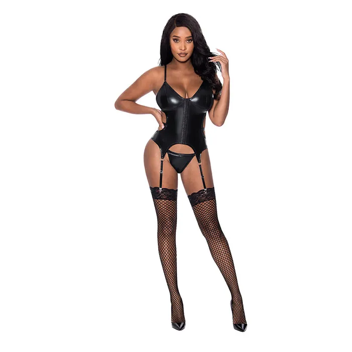 Magic Silk Vibrators Magic Silk Hard Candy Basque Cheeky Panty Black SM