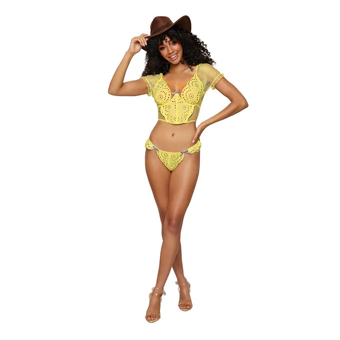Male Sex Toys Dreamgirl Embroidered Eyelet Band and Stretch Fishnet Bustier and Gstring Set Citrus XL Dreamgirl International Male Sex Toys Dreamgirl Embroidered Eyelet Band and Stretch Fishnet Bustier and Gstring Set Citrus XL Dreamgirl International
