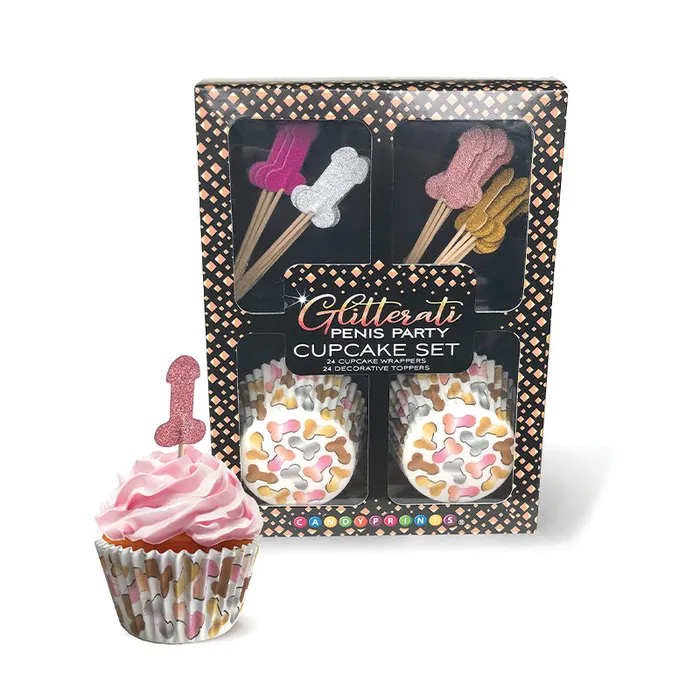 Male Sex Toys Little Genie Productions Glitterati Penis Party Cupcake Set