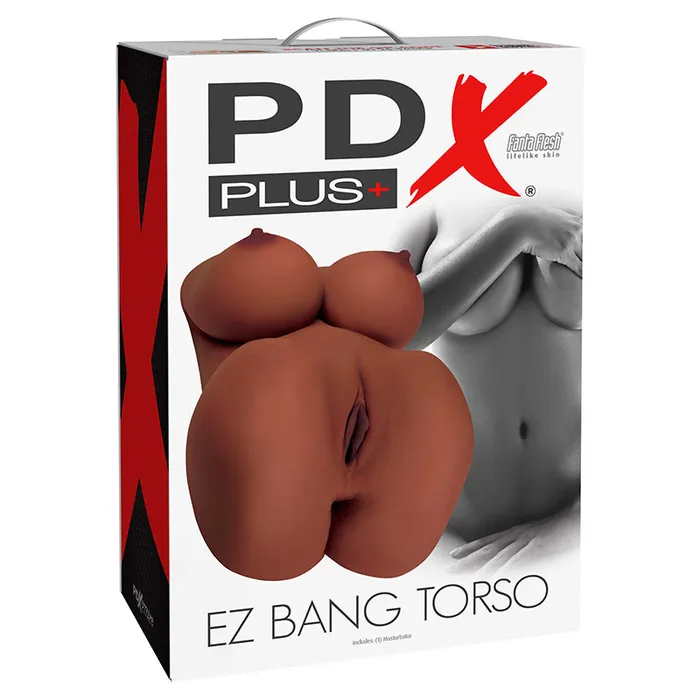 Male Sex Toys PDX Plus EZ Bang Torso Dual Entry Masturbator Brown PDX Brands Male Sex Toys PDX Plus EZ Bang Torso Dual Entry Masturbator Brown PDX Brands