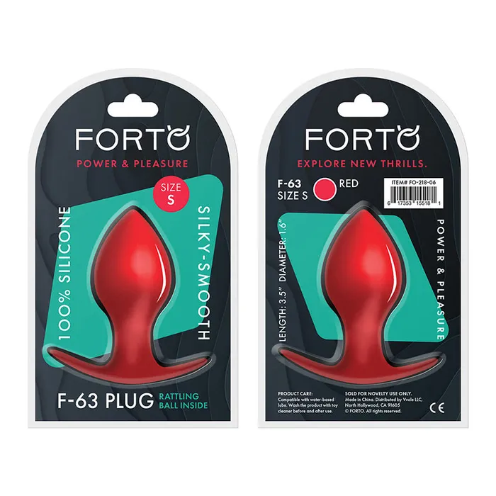 Male Sex Toys Vvole Forto F63 Rattler Spade Silicone Anal Plug Small Red