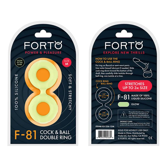 Male Sex Toys Vvole Forto F81 Liquid Silicone Cock Ball Double Ring Medium Glow Male Sex Toys Vvole Forto F81 Liquid Silicone Cock Ball Double Ring Medium Glow