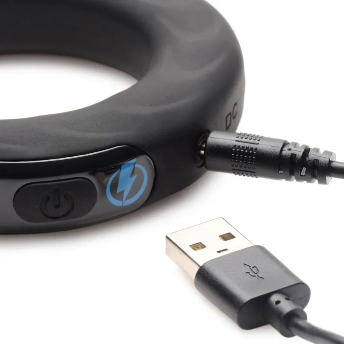 Male Sex Toys Zeus Electrosex Vibrating EStim Silicone Cock Ring w RC 50mm