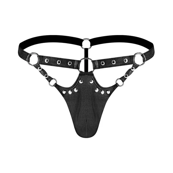 Mens Jouster Thong SM Black Fetish Gear CuteButKinky Anal