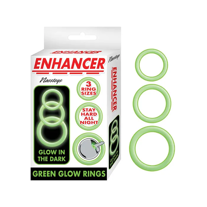 Nasstoys Anal Enhancer Green Glow Rings Set of 3