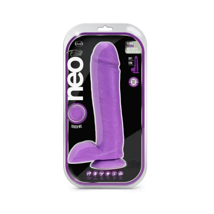 Neo Elite 10inch Silicone Dualdensity Cock With Balls Neon Purple Blush Dildos Neo Elite 10inch Silicone Dualdensity Cock With Balls Neon Purple Blush Dildos