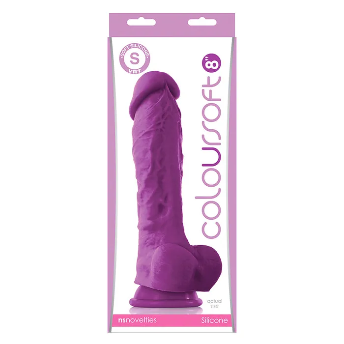 New Sensations Novelties Inc Dildos ColourSoft 8 in Soft Dildo Purple