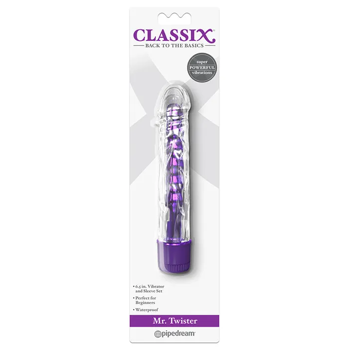 Pipedream Vibrators Pipedream Classix Mr Twister 65 in Vibrator and Sleeve Set Purple Pipedream Vibrators Pipedream Classix Mr Twister 65 in Vibrator and Sleeve Set Purple