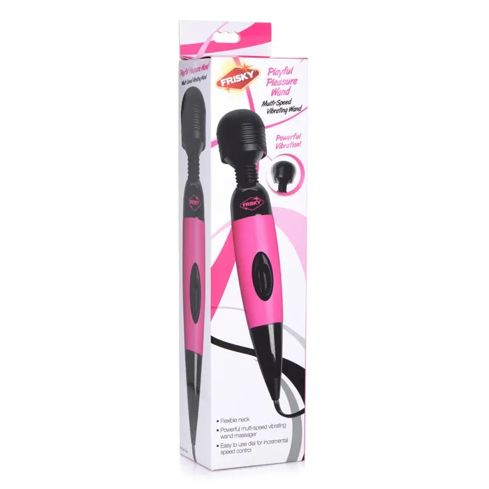 Playful Pleasure Wand MultiSpeed Vibrating Wand Pink Frisky Vibrators
