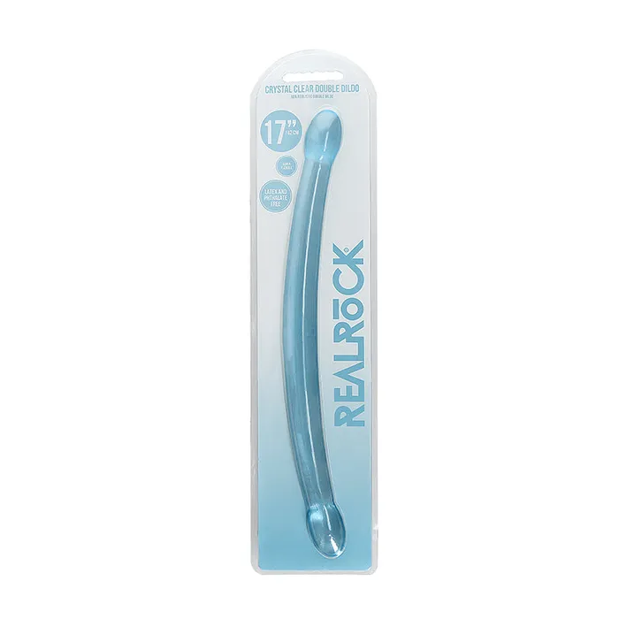 RealRock Crystal Clear NonRealistic 17 in Double Dildo Blue Shots America LLC Dildos RealRock Crystal Clear NonRealistic 17 in Double Dildo Blue Shots America LLC Dildos