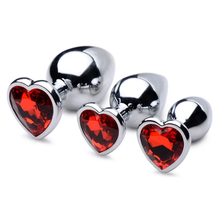Red Heart Gem Anal Plug Set Booty Sparks Anal