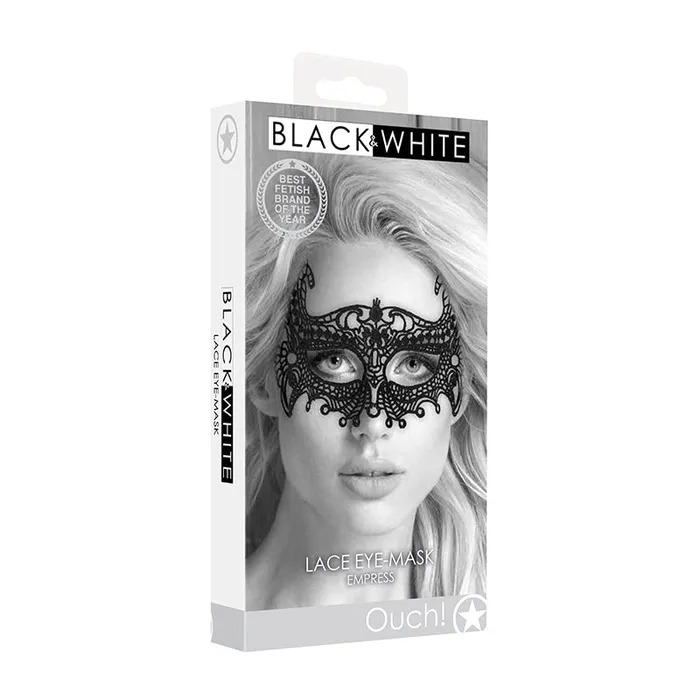 Shots America LLC Anal Ouch Black White Empress Lace Eye Mask Black