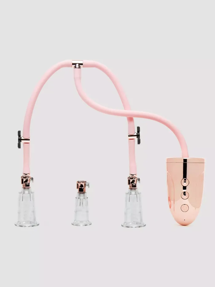 Shots America LLC Automatic Rechargeable Clitoral Nipple Pump Set Large Pink Female Sex Toys Shots America LLC Automatic Rechargeable Clitoral Nipple Pump Set Large Pink Female Sex Toys