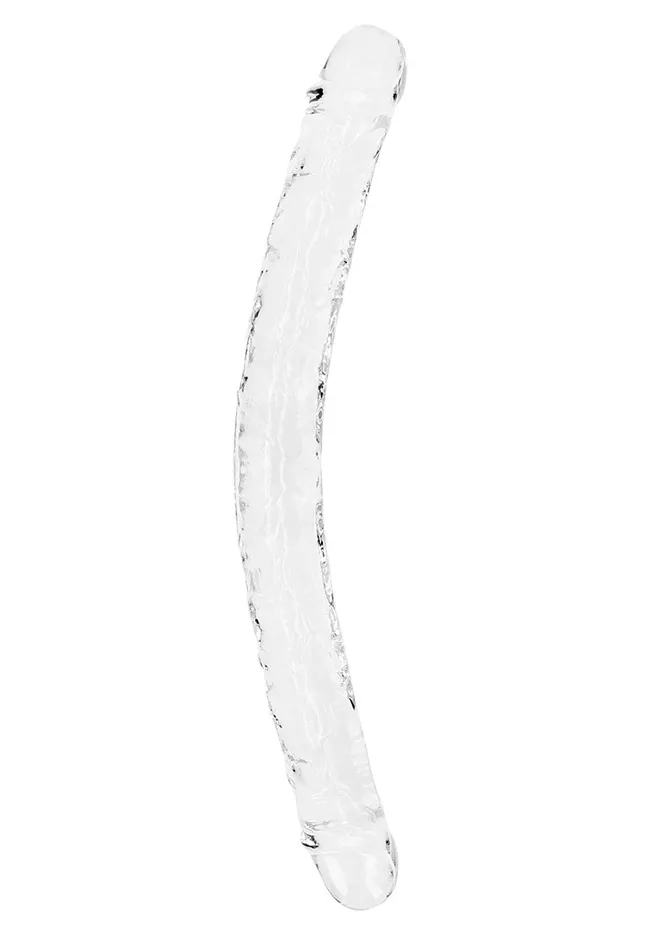 SHOTS AMERICA LLC Dildos REALROCK 18 DOUBLE ENDED DILDO CLEAR