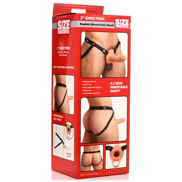 Size Matters Male Sex Toys 2 Erection Realistic Silicone Penis Sheath Light