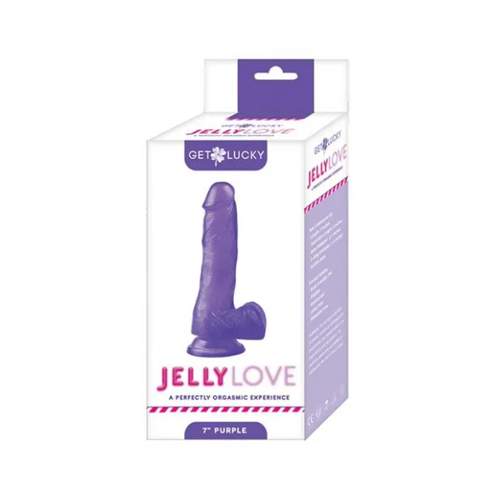 Thank Me Now Dildos Get Lucky 7inch Jelly Dong Purple