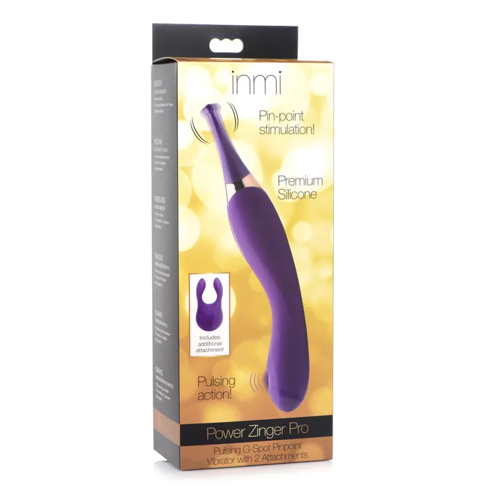 Vibrators Inmi Power Zinger Pro Pulsing GSpot Pinpoint Vibe w Attachments