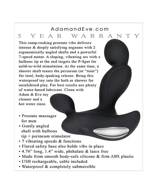 Adam Eve Adams Vibrating Triple Probe Black Open Desires Anal
