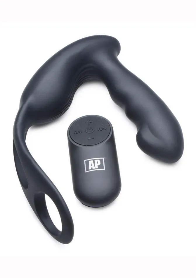 ALPHAPRO Male Sex Toys Alpha Pro 7x PStrap Milker Silicone Rechargeable Vibrating Prostate Plug with Milking Bead Cock and Ball Ring and Remote Control ALPHAPRO Male Sex Toys Alpha Pro 7x PStrap Milker Silicone Rechargeable Vibrating Prostate Plug with Milking Bead Cock and Ball Ring and Remote Control