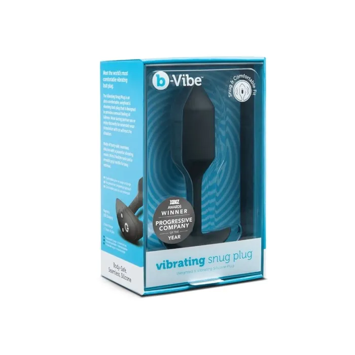 Anal bVibe bVibe Snug Plug Weighted Vibrating Butt Plug Black Medium