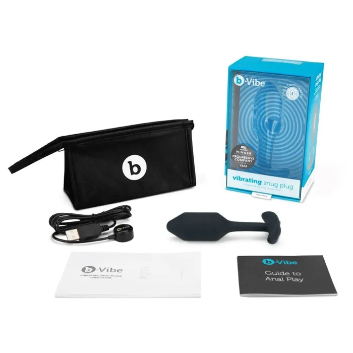 Anal bVibe bVibe Snug Plug Weighted Vibrating Butt Plug Black Medium