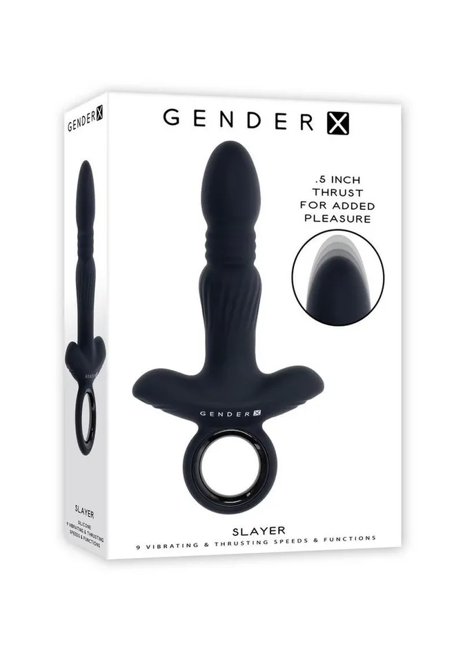 Anal Gender X Slayer Rechargeable Silicone Thrusting Anal Vibrator Gender X