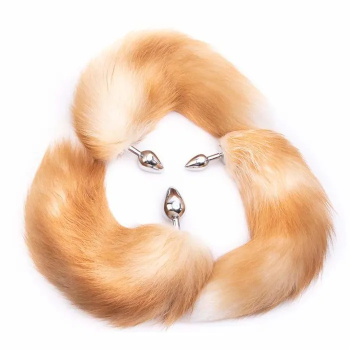 Anal Love Plugs Orange Metal Fox Anal Tail 16
