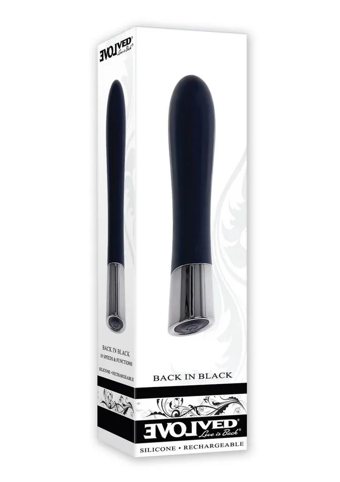 Back In Black Rechargeable Silicone Bullet Evolved Female Sex Toys