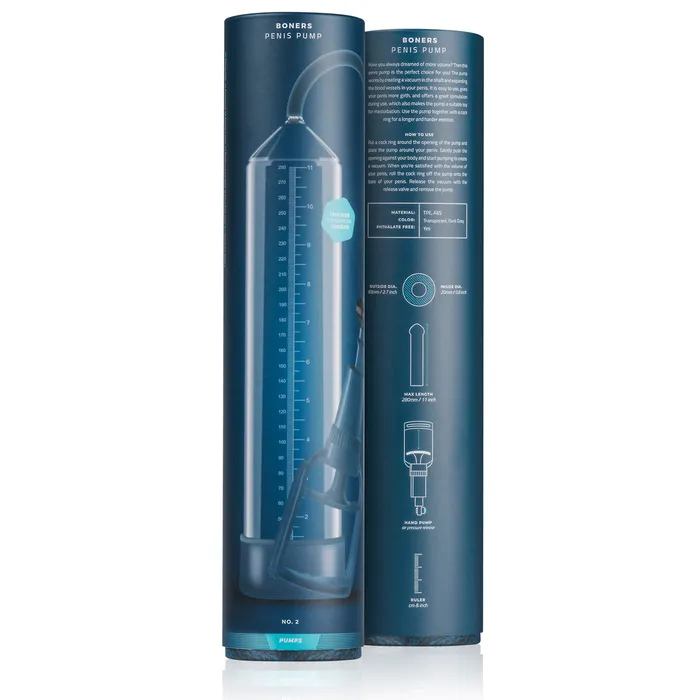 Boners Penis Pump No 2 Clear Grey Boners Male Sex Toys