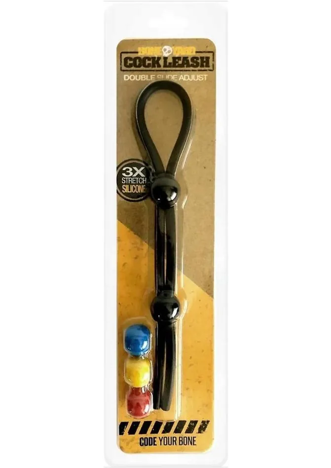 Boneyard Double Slide Cock Leash 3x Stretch Silicone Boneyard Dildos