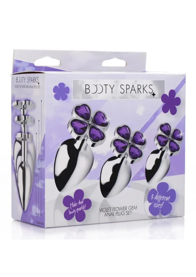Booty Sparks Violet Flower Gem Anal Plug Booty Sparks Male Sex Toys
