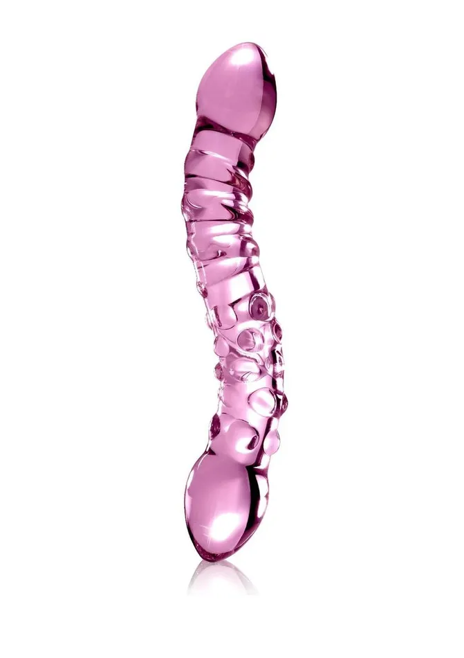 Dildos Icicles No 55 DoubleSided Textured Glass Dildo Icicles