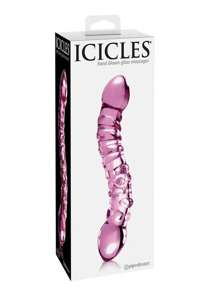 Dildos Icicles No 55 DoubleSided Textured Glass Dildo Icicles Dildos Icicles No 55 DoubleSided Textured Glass Dildo Icicles