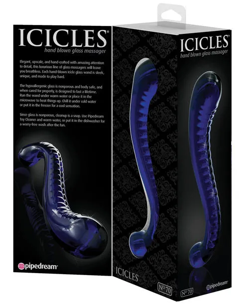 Dildos Open Desires Icicles No 70 Hand Blown Glass GSpot Dildo Purple