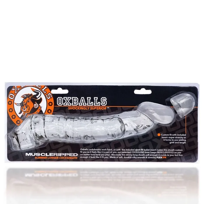 Dildos Oxballs Oxballs Muscle Ripped Cock Sheath Clear
