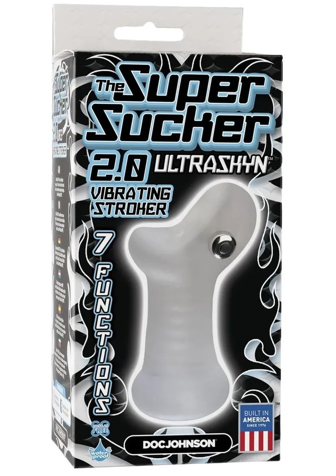 Doc Johnson Male Sex Toys The Super Sucker 20 Ultraskyn Vibrating Masturbator with Bullet