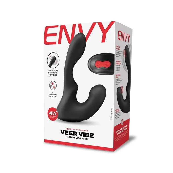 Female Sex Toys Envy Veer Prostate Vibe PSpot Vibrator With Remote Control Black Envy
